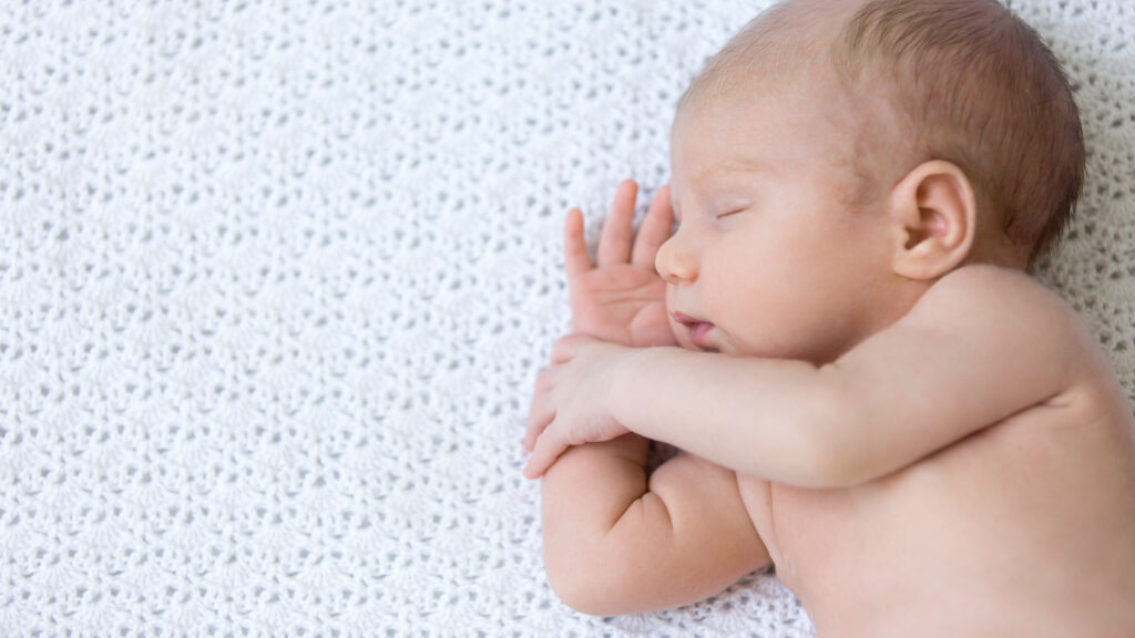 Sleeping Newborn Baby. Top View